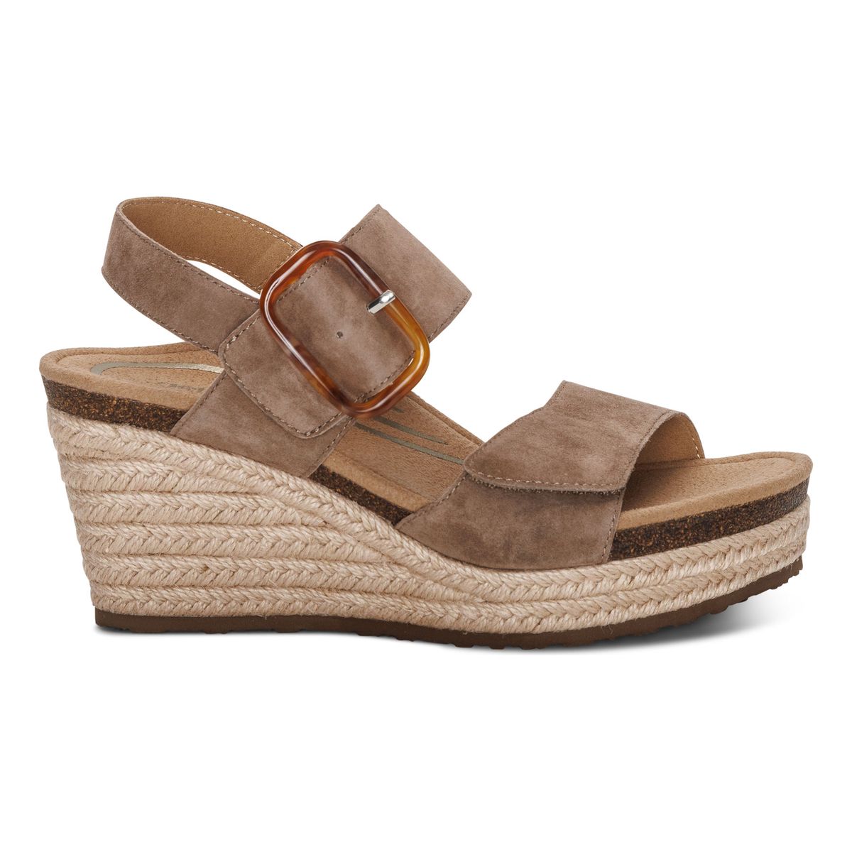 Aetrex Ashley Women's Arch Support Wedge Sandal – Taupe