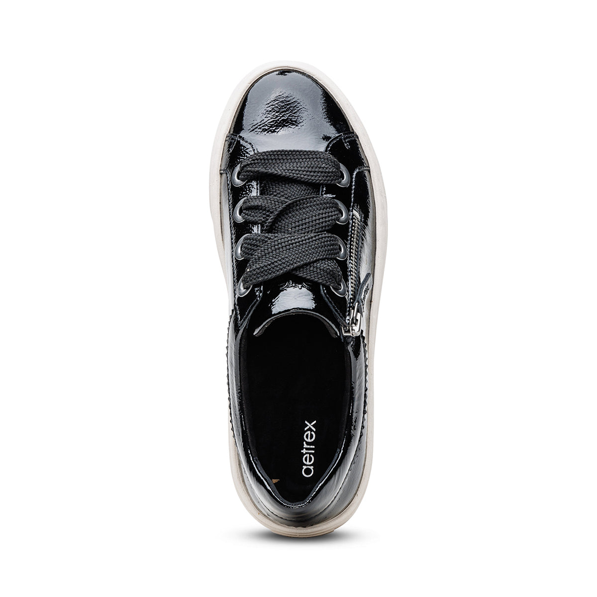 Aetrex Aubrey Arch Support Platform Sneaker – Black Patent