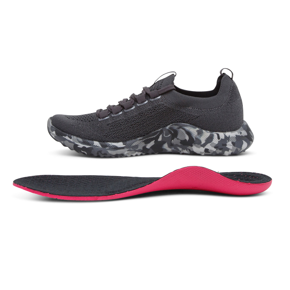 Aetrex Carly Women's Arch Support Sneakers – Charcoal Camo
