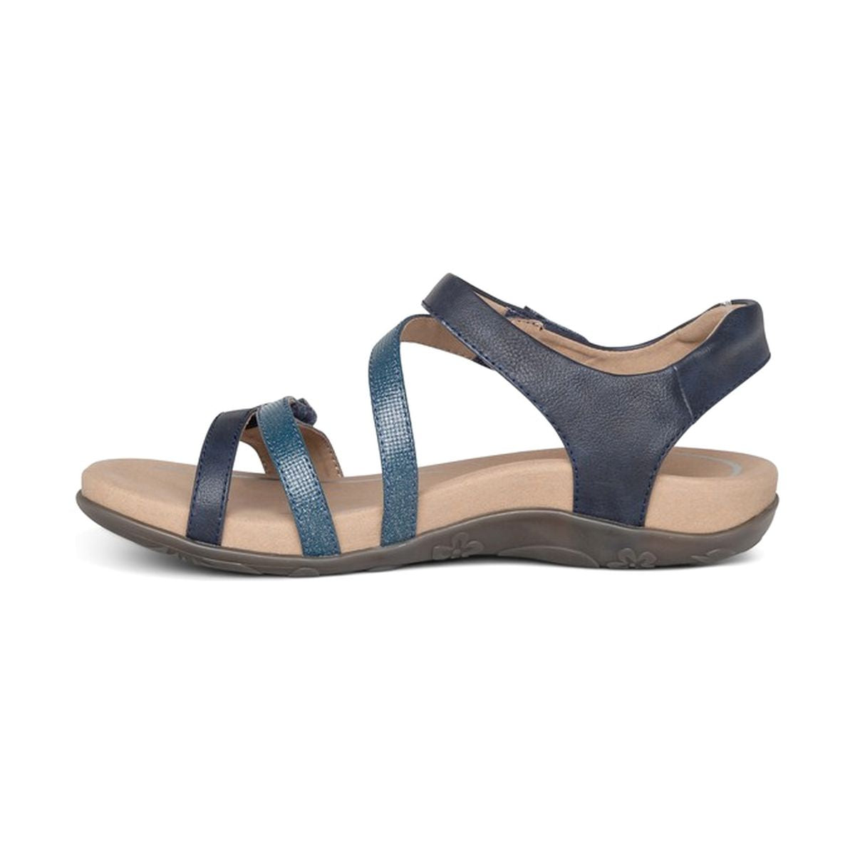 Aetrex Jess Women's Adjustable Quarter Strap Sandal – Navy