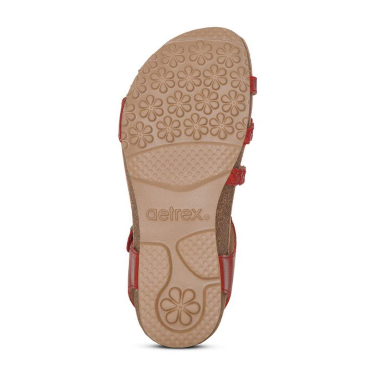 Aetrex Jillian Women's Braided Quarter Strap Sandal – Red
