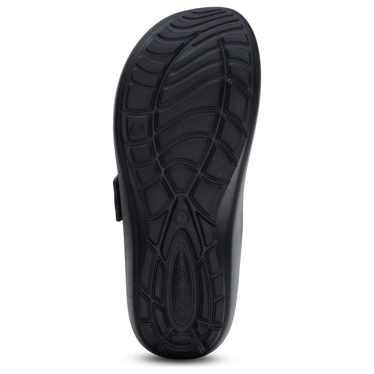 Aetrex Kaia Women's Two Band Slide – Black Gloss