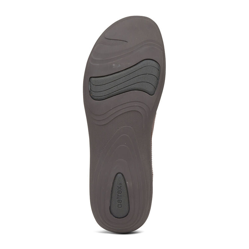 Aetrex Karina Women's Monk Strap Velcro – Brown