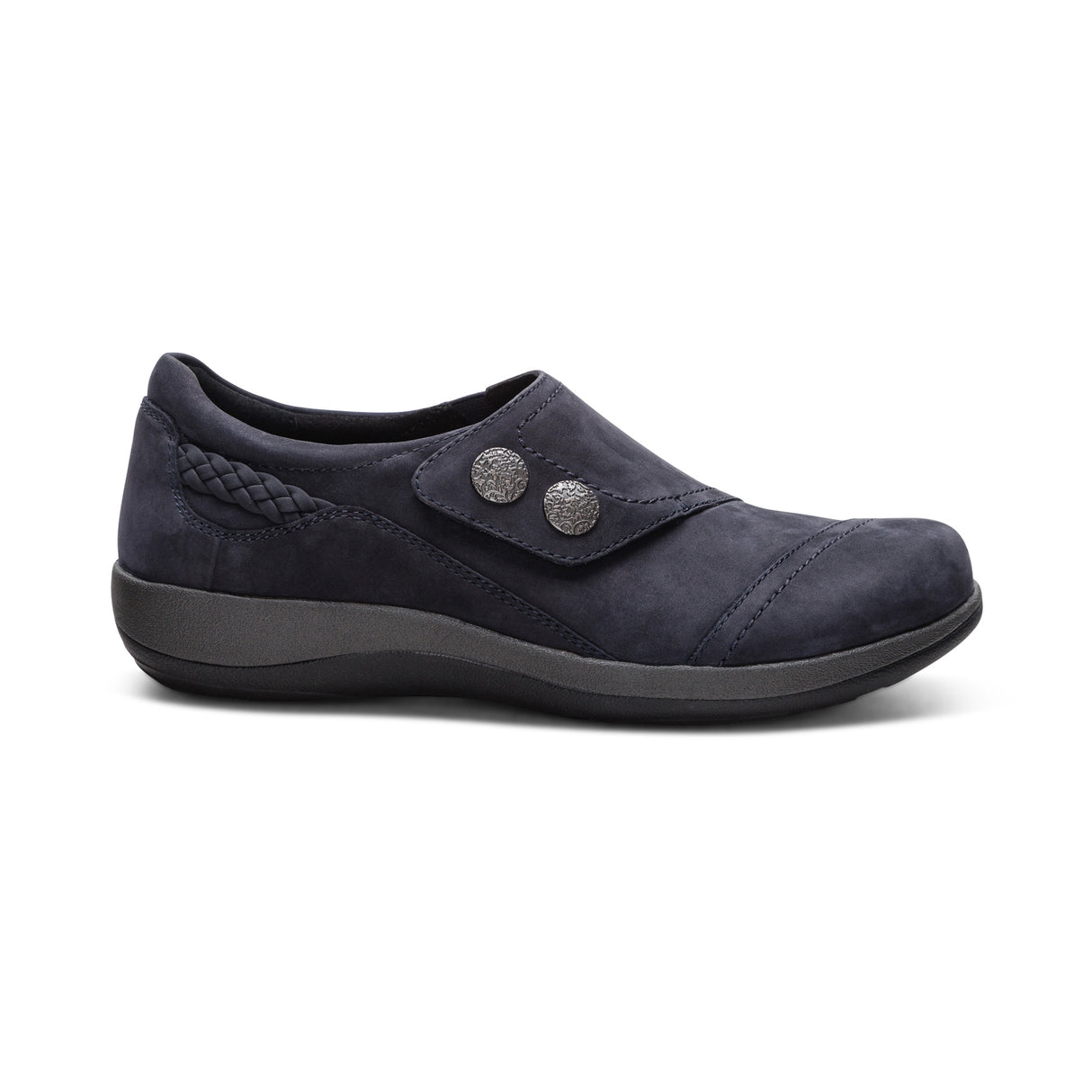 Aetrex Karina Women's Monk Strap Velcro – Navy