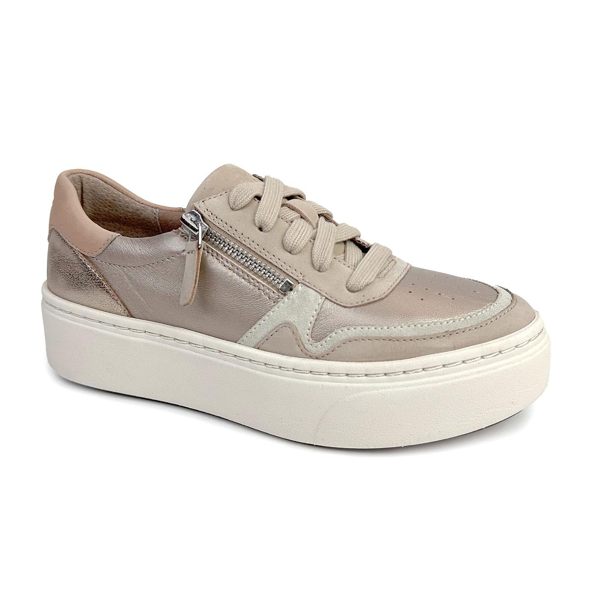 Aetrex Leigh Arch Support Platform Sneakers – Tan