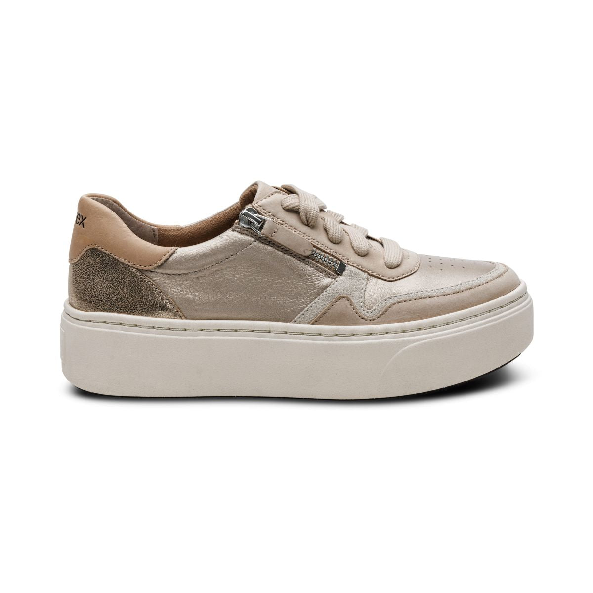 Aetrex Leigh Arch Support Platform Sneakers – Tan
