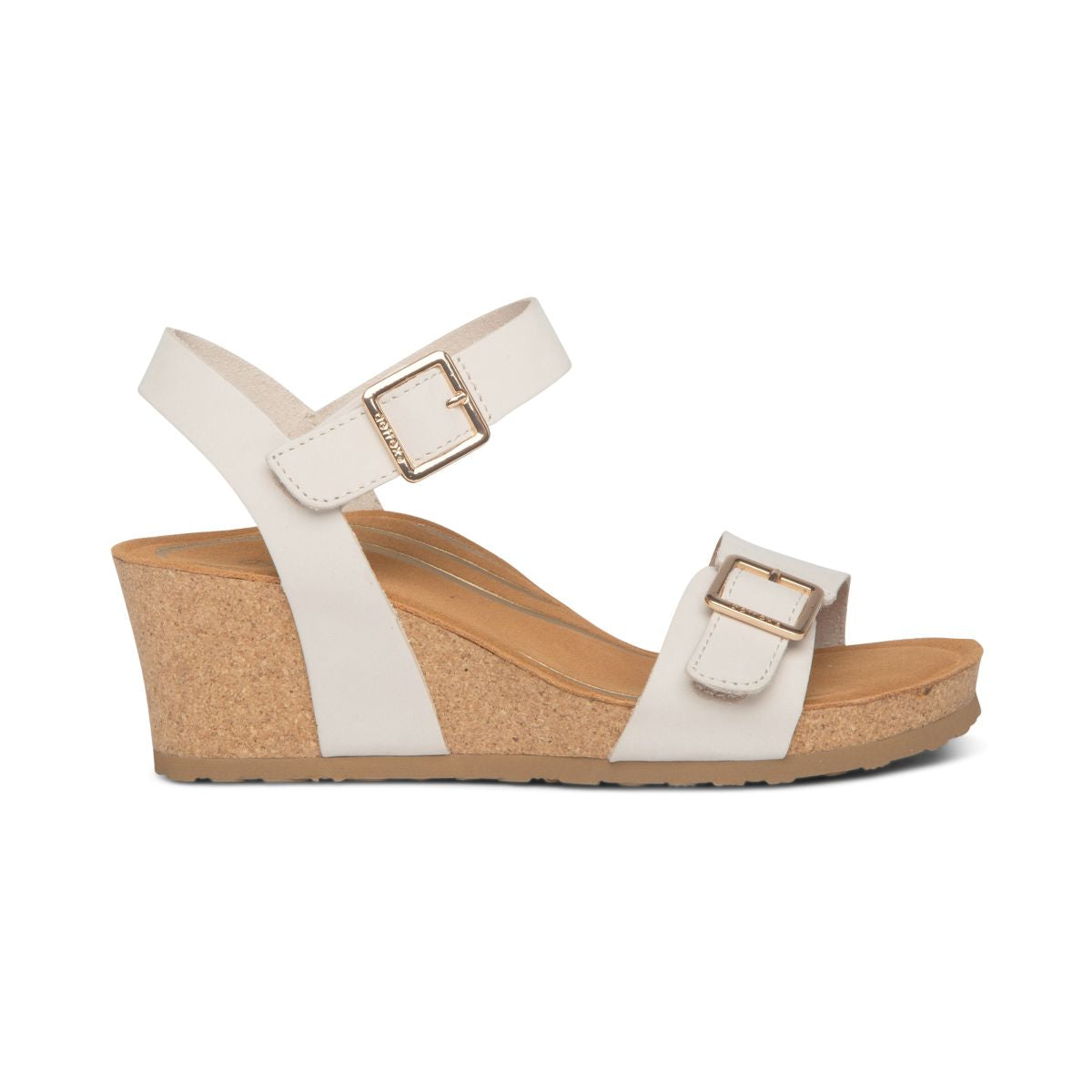 Aetrex Lexa Women's Quarter Strap Wedge – Ivory