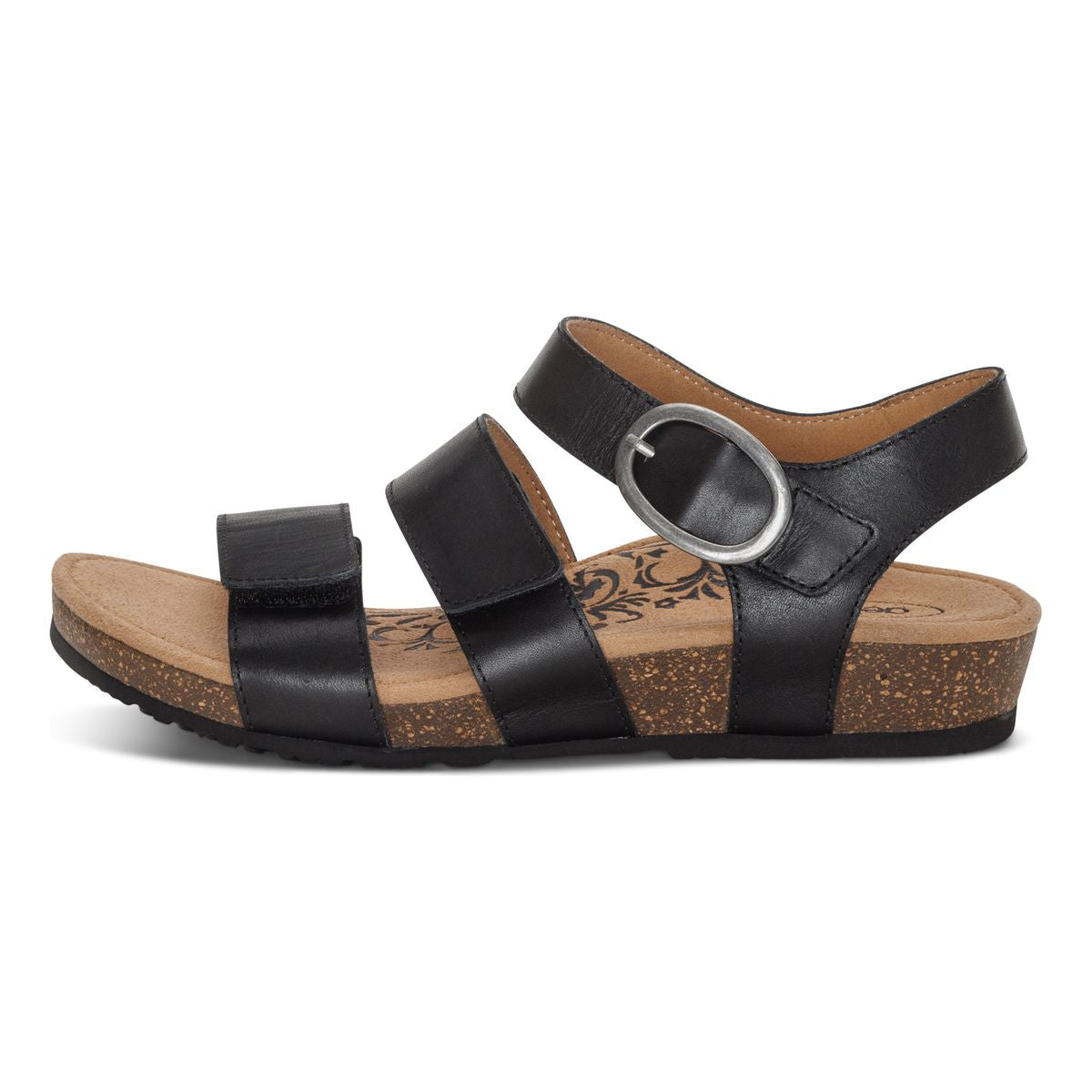 Aetrex Lilly Women's Adjustable Quarter Strap Sandal – Black