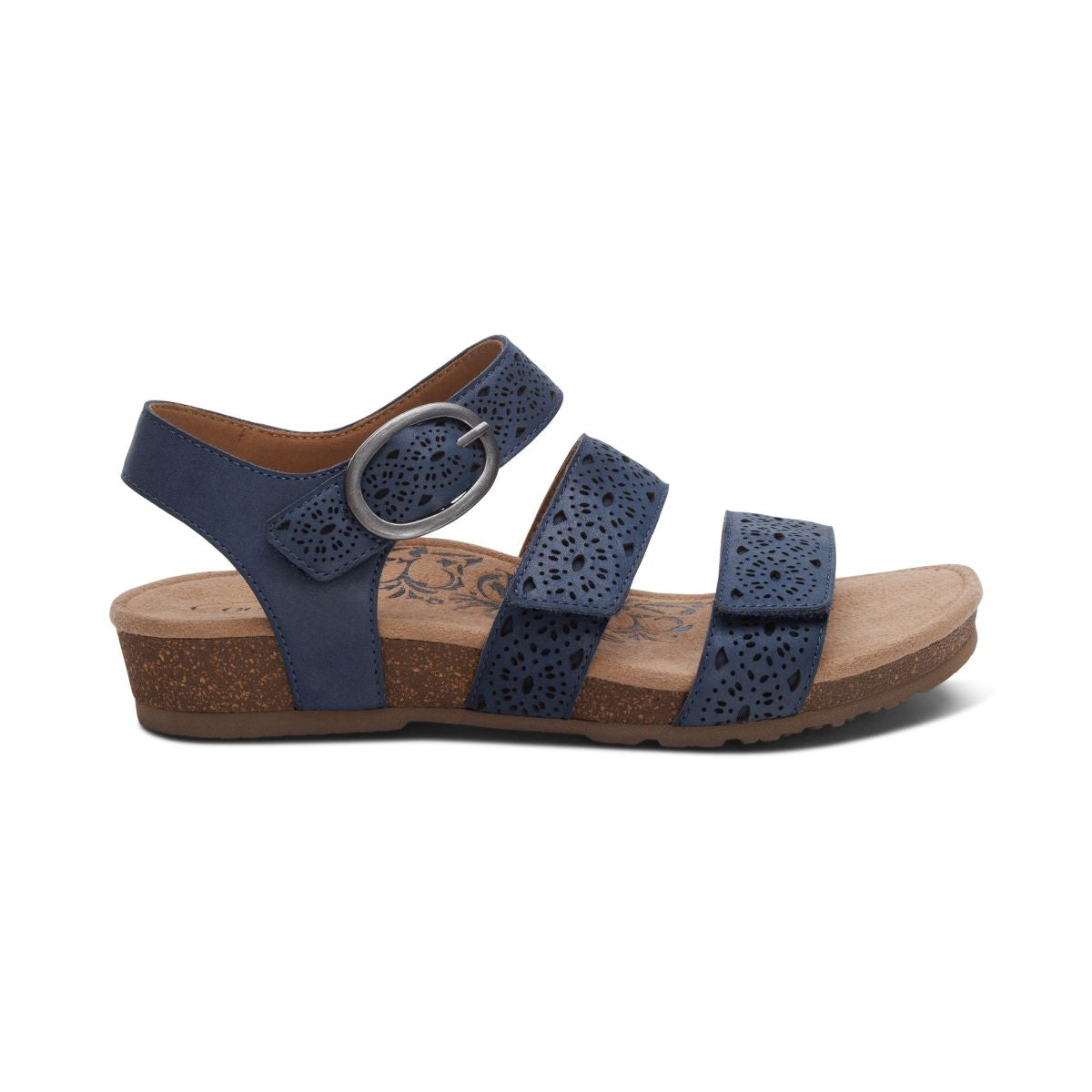 Aetrex Lilly Women's Quarter Strap Cutout Sandal – Navy