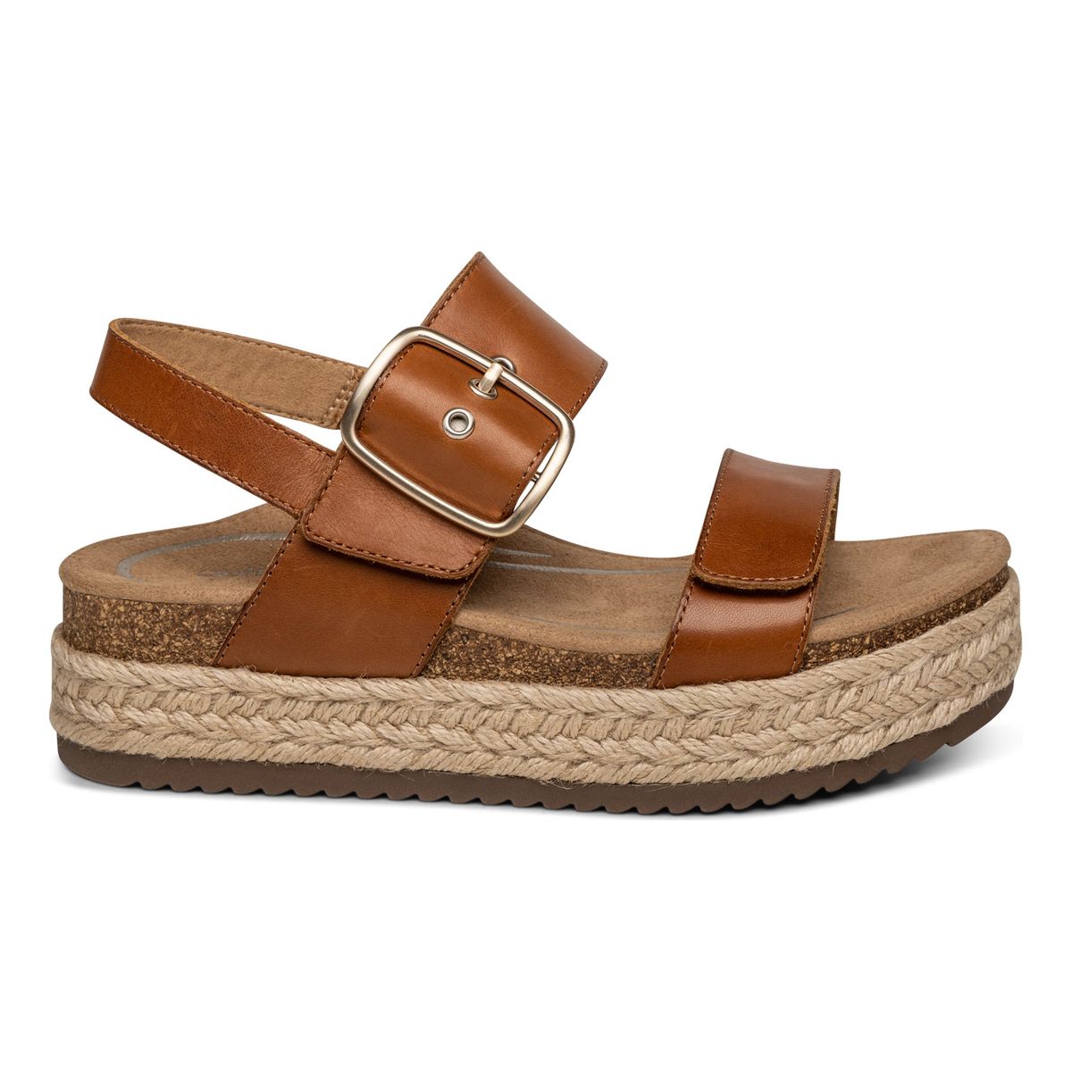 Aetrex Vania Women's Arch Support Platform Sandal – Cognac