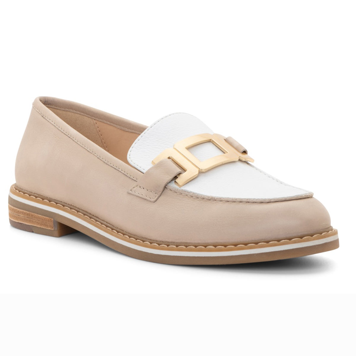 Stylish Womans Loafer in two tone Shell & White by Ara - style Katsura