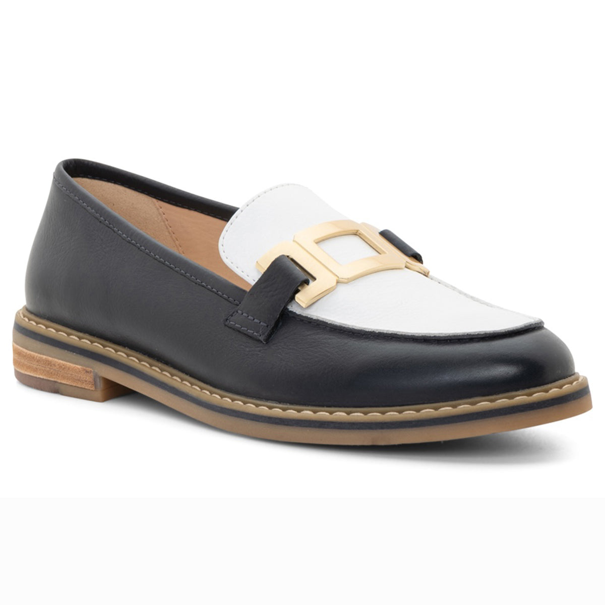Stylish Womans Loafer in two tone Navy & White by Ara - style Katsura