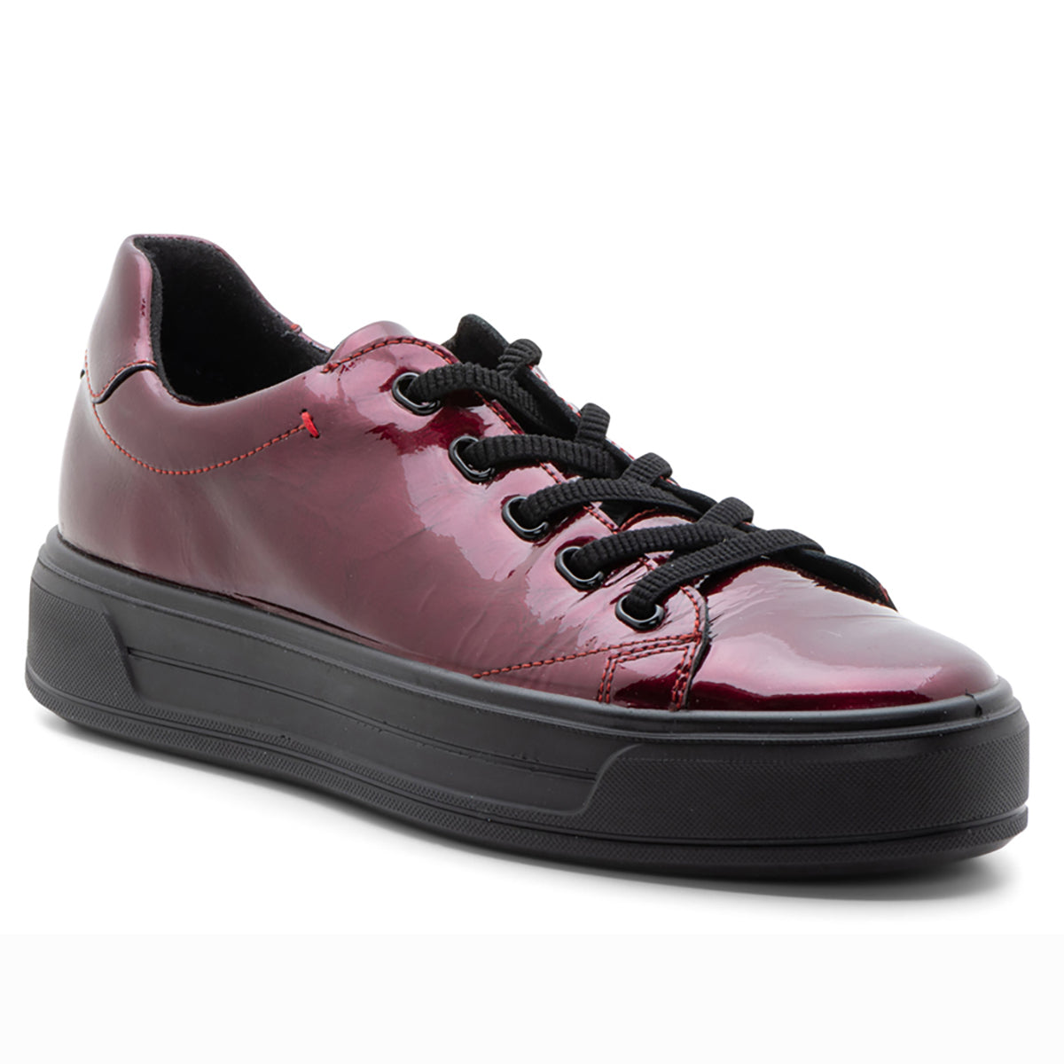 Ara Crystal Women’s Metallic Patent Slip-On Sneakers with elastic laces, cushioned insole, flexible PU sole, and HighSoft comfort technology.