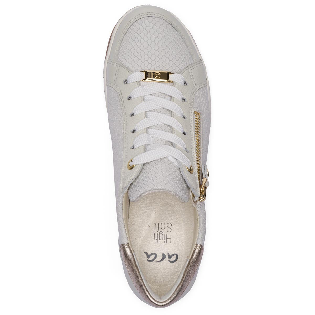 Ara Rei-Low Women's Zip Sneaker in Nebbia Weiss
