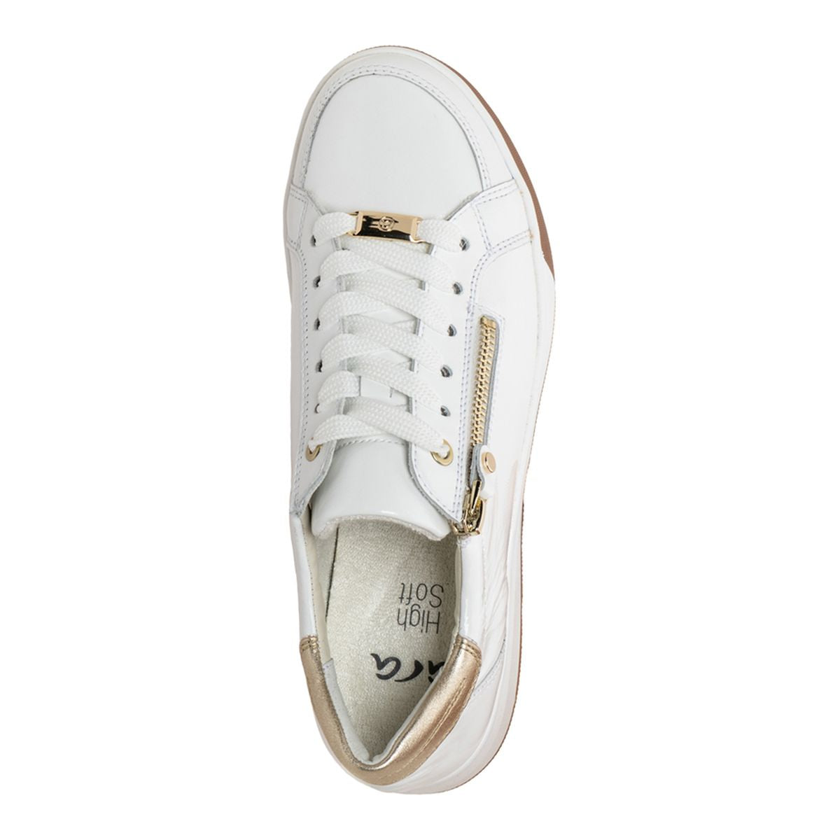 Ara Rei-Low Women's Zip Sneaker in White