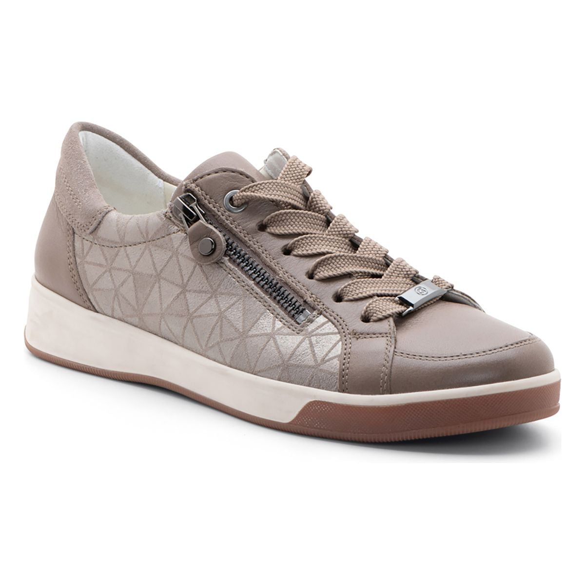 Ara Rei-Low Women's Zip Sneaker in Beige