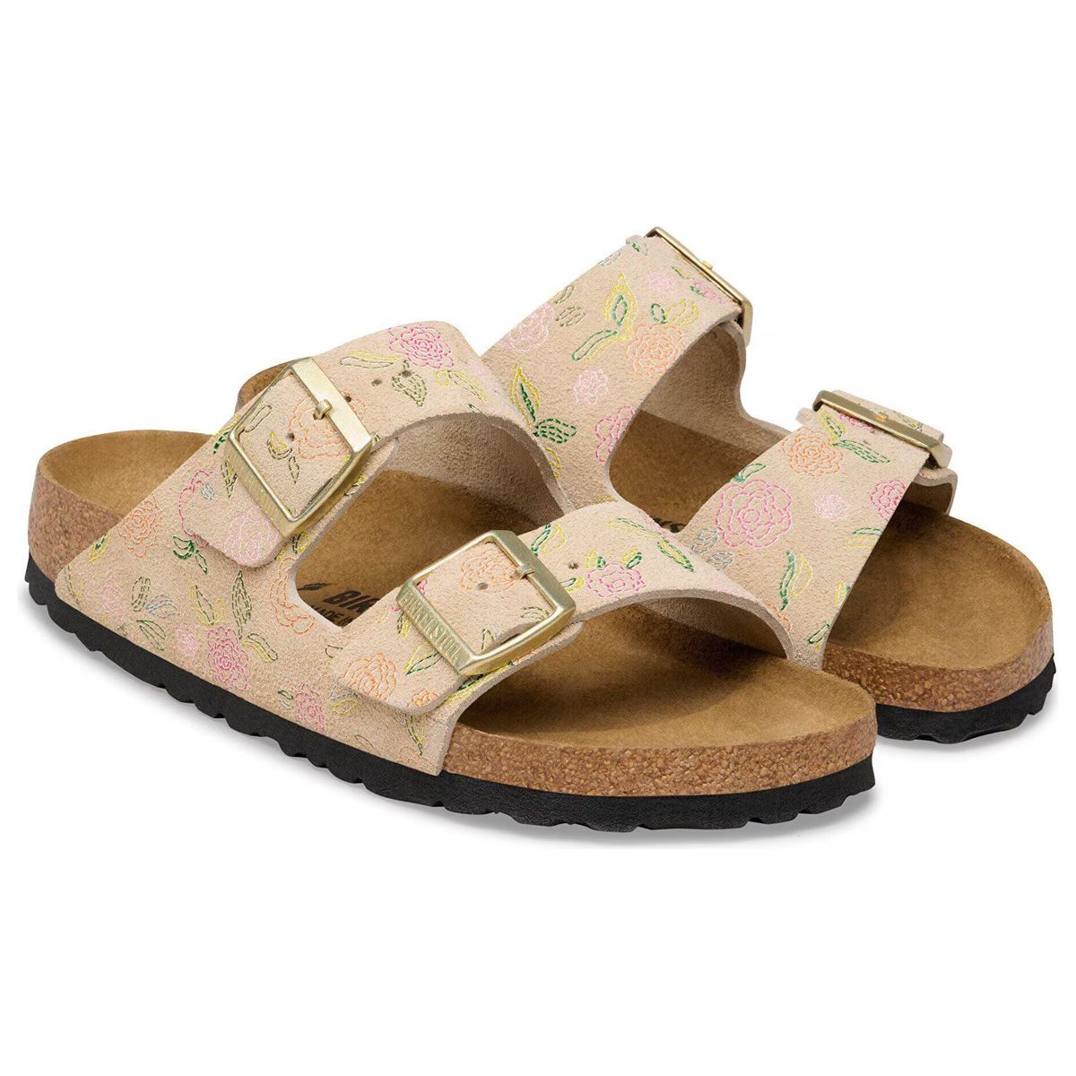 Birkenstock Arizona Suede Leather — Sandcastle Flower Print