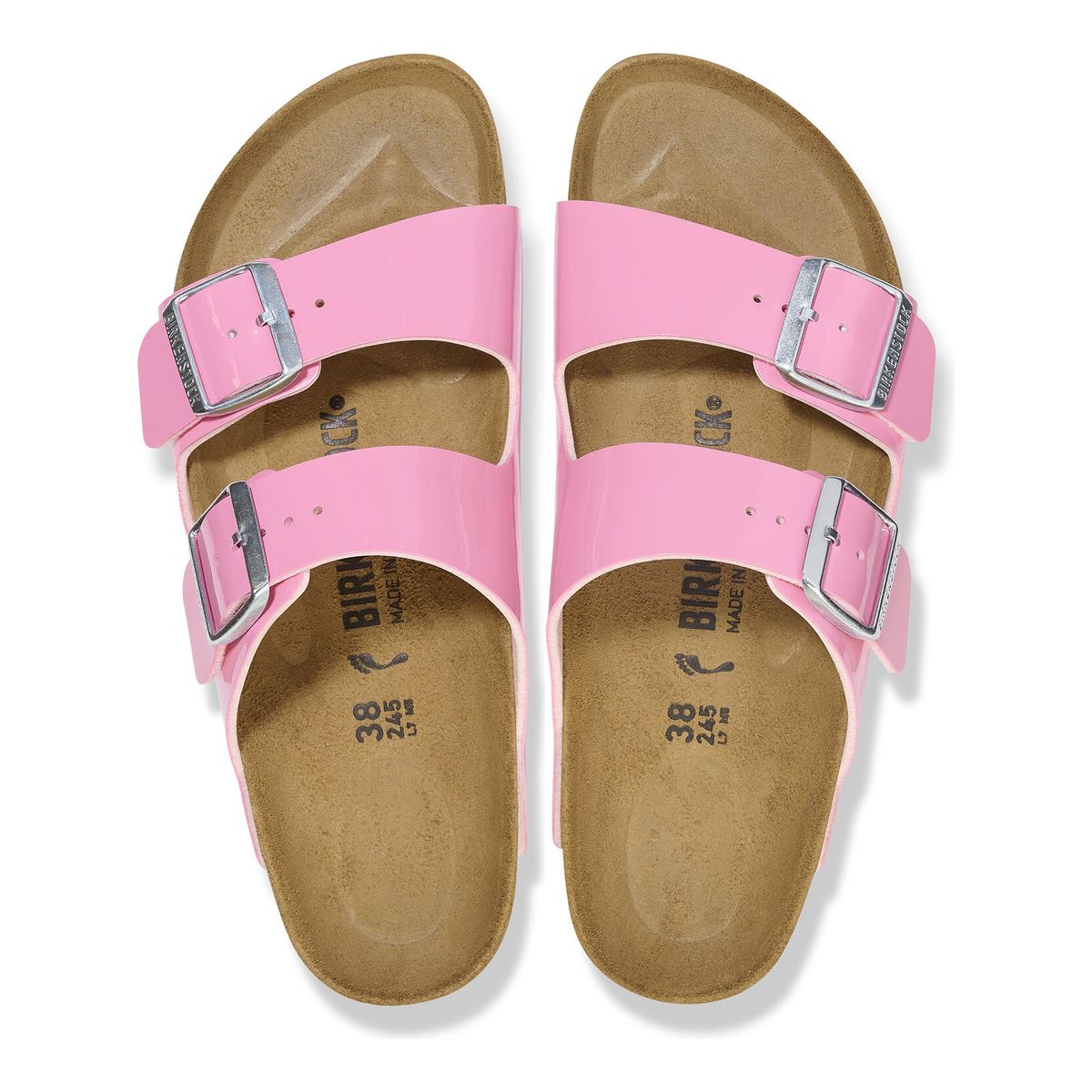 Birkenstock Arizona Birko-Flor Patent — Candy Pink
