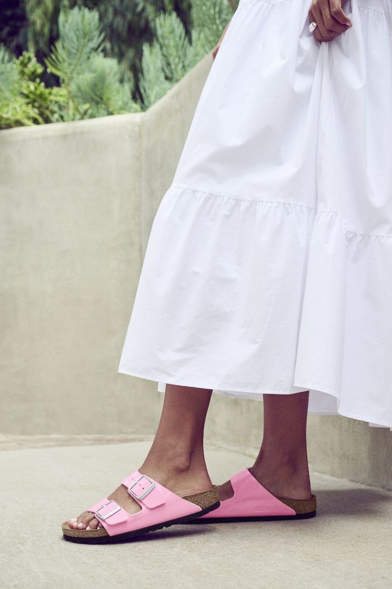 Birkenstock Arizona Birko-Flor Patent — Candy Pink