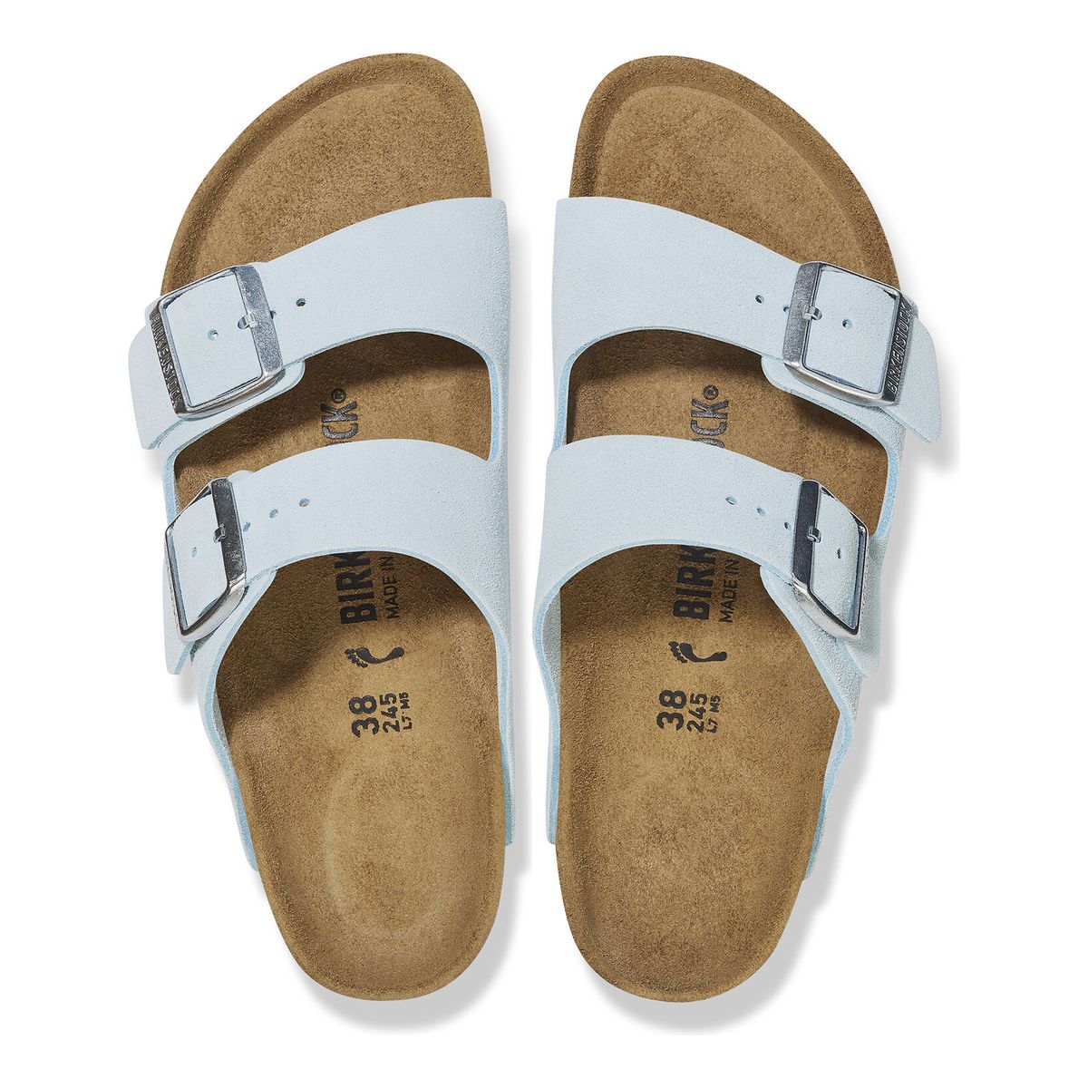Birkenstock Arizona Suede Leather — Baby Blue