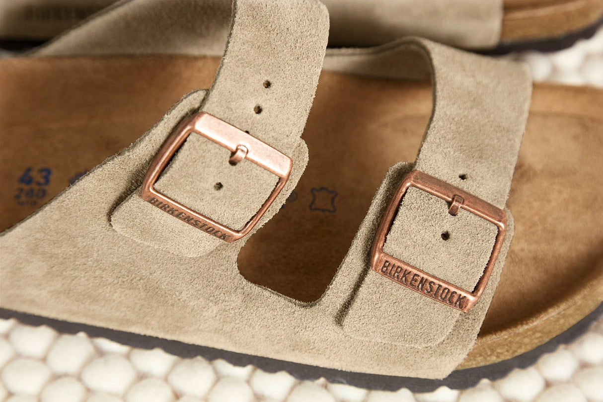 Birkenstock Arizona Soft Footbed — Taupe Suede