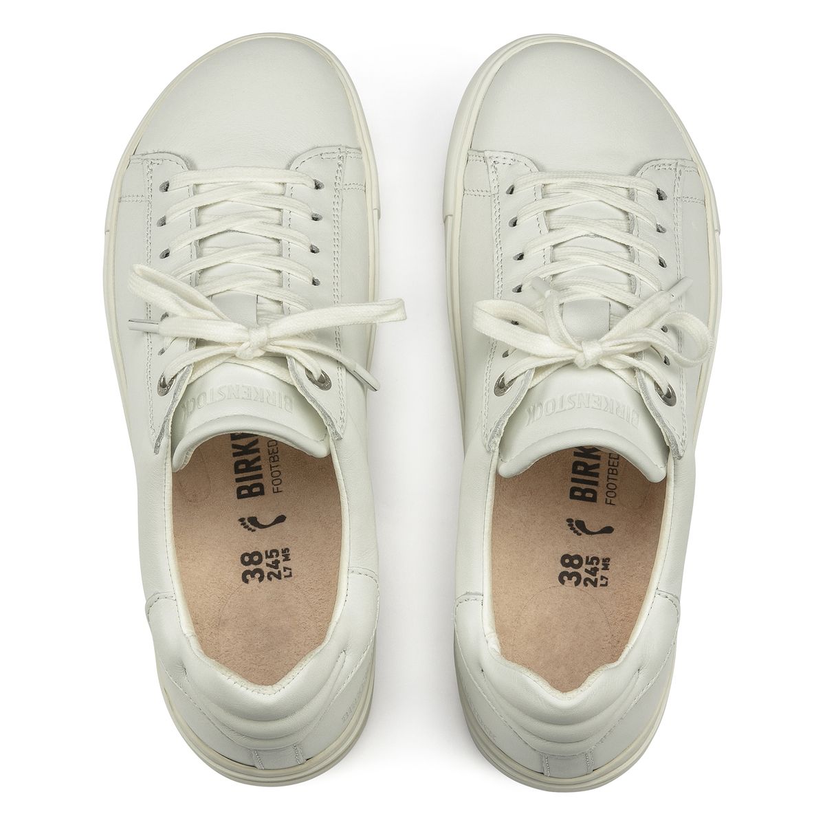 Birkenstock Bend Leather Lace-Up Sneaker — White (Unisex)