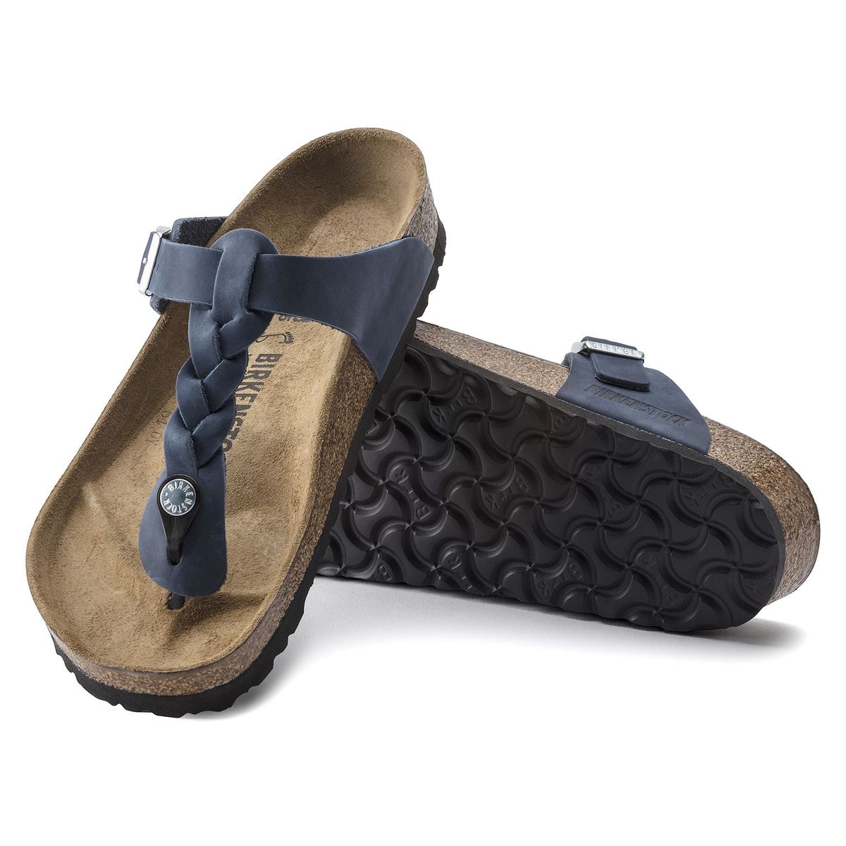 Birkenstock Gizeh Braided Oiled Leather – Navy