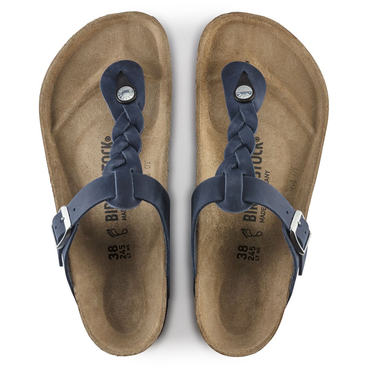 Birkenstock Gizeh Braided Oiled Leather – Navy