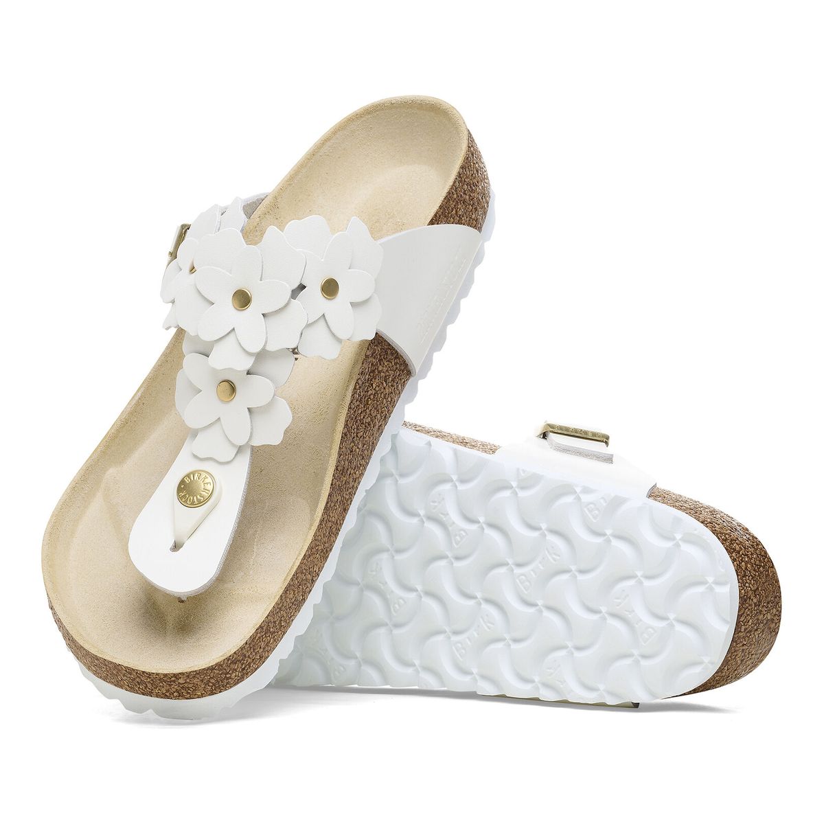 Birkenstock Gizeh Flower Leather – White