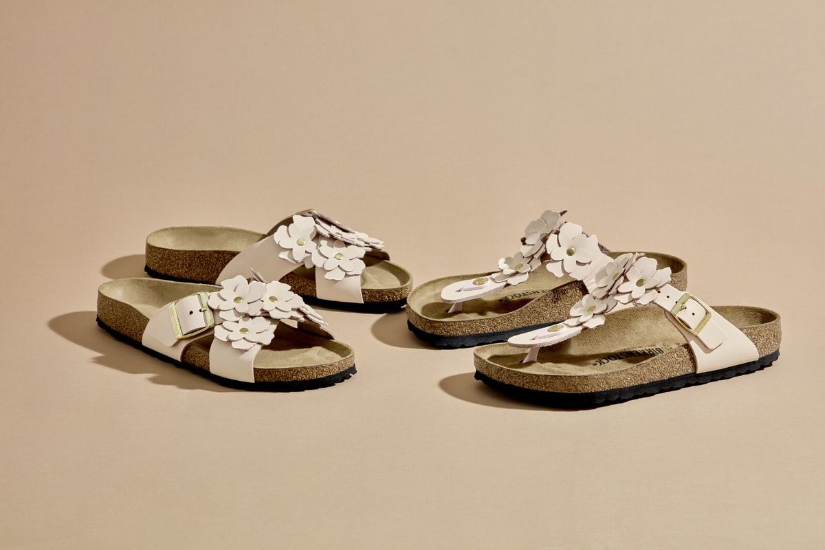 Birkenstock Gizeh Flower Leather – Light Rose