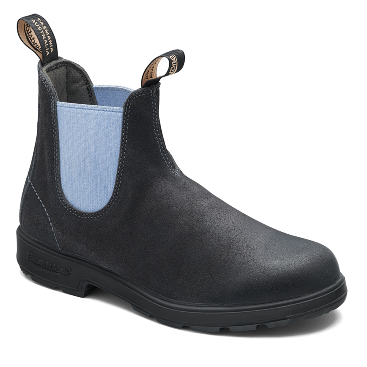 Blundstone 2209 Original Unisex Boot in Steel Grey featuring smooth weather-resistant leather, classic Chelsea boot design with dual grey elastic panels, pull tabs, and a durable TPU outsole. Style #2209