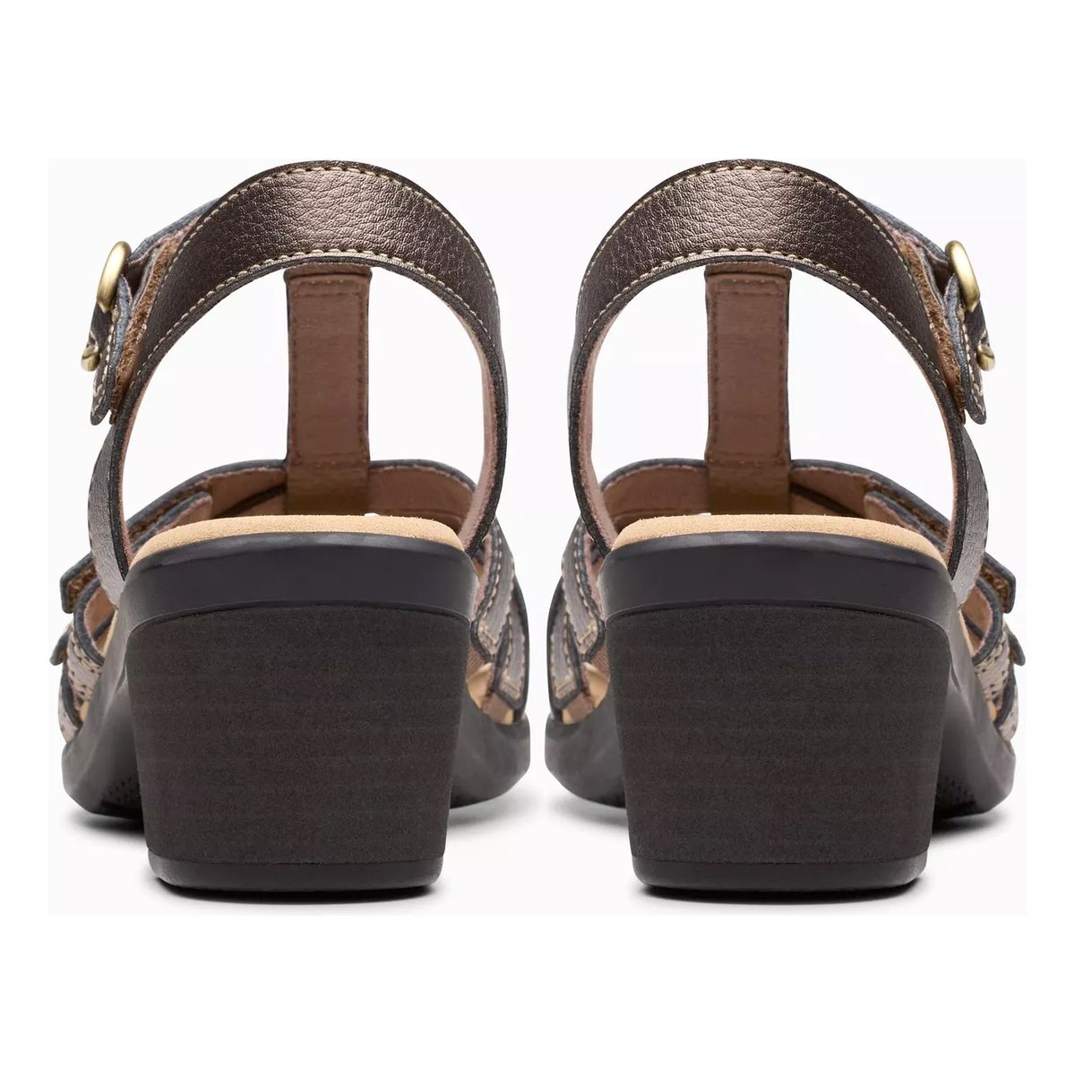 Clarks Emily 2 Rose Women's Block Heel Sandal in Bronze Metallic