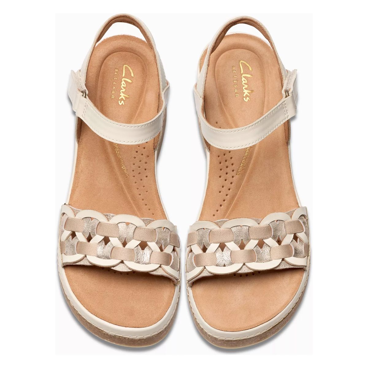 Clarks Women's Kassanda Bar Wedge Sandal – Cream