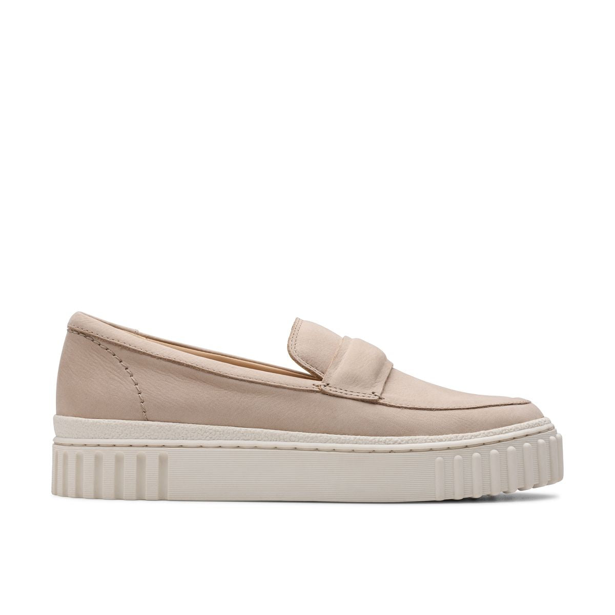 Clarks Mayhill Cove Women's Loafers in Sand, comfortable flat platform loafers, Style #26181233