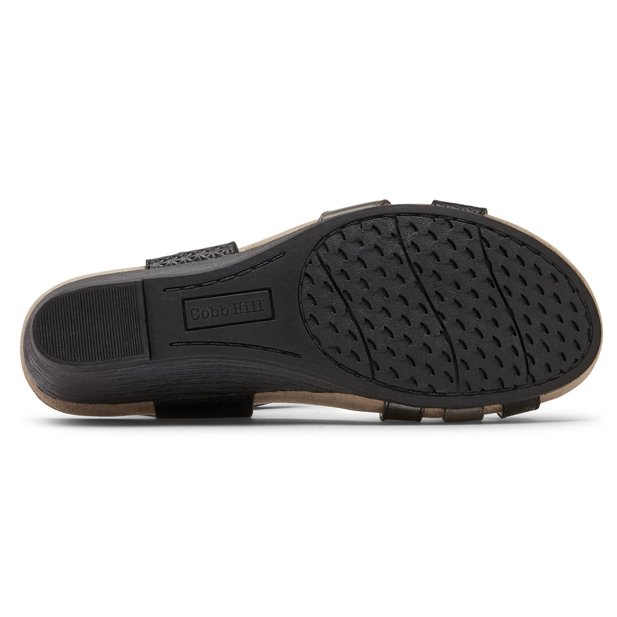 Cobb Hill Hollywood 4-Strap Wedge Sandal – Women's Black Leather