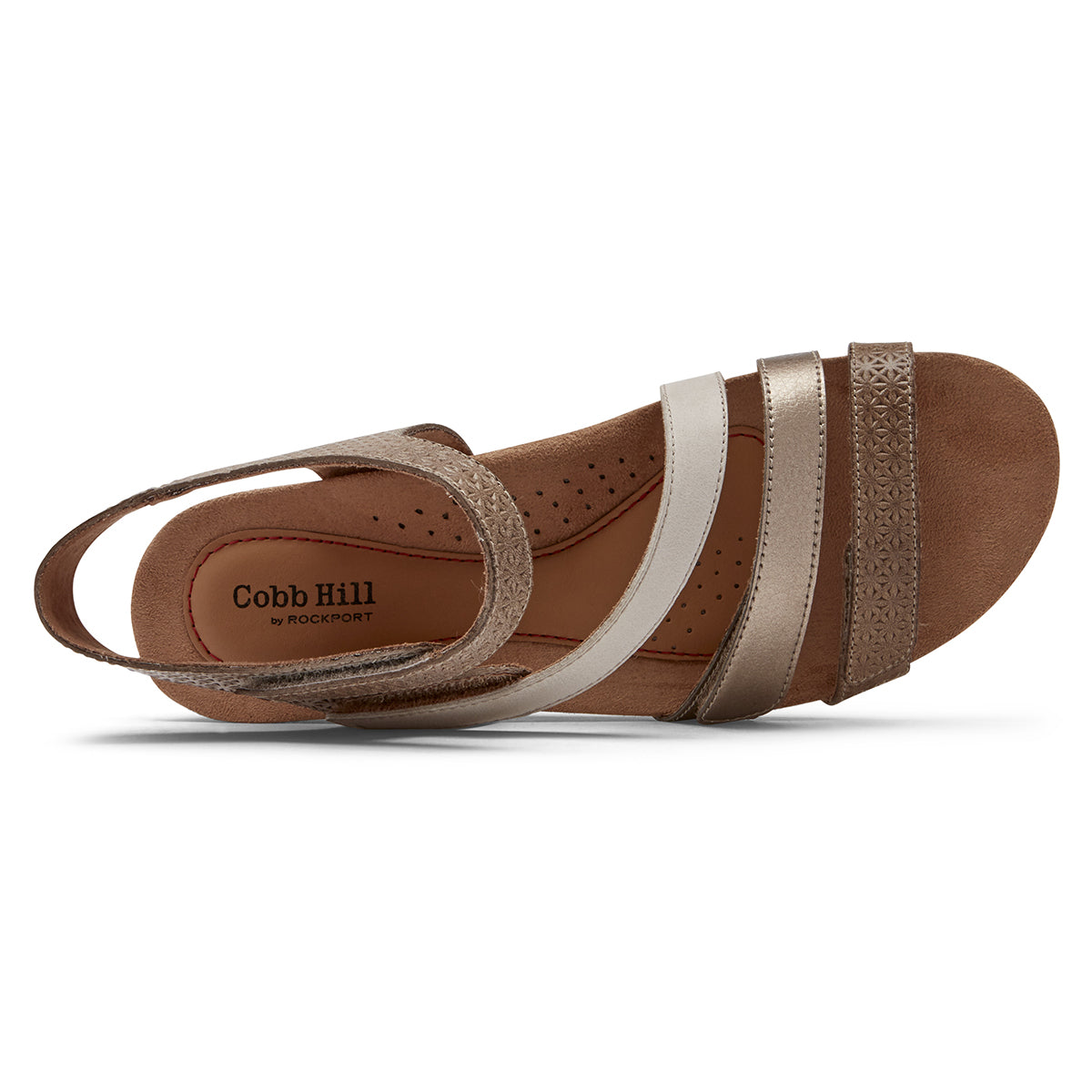 Cobb Hill Hollywood 4-Strap Wedge Sandal – Women's Brown Leather