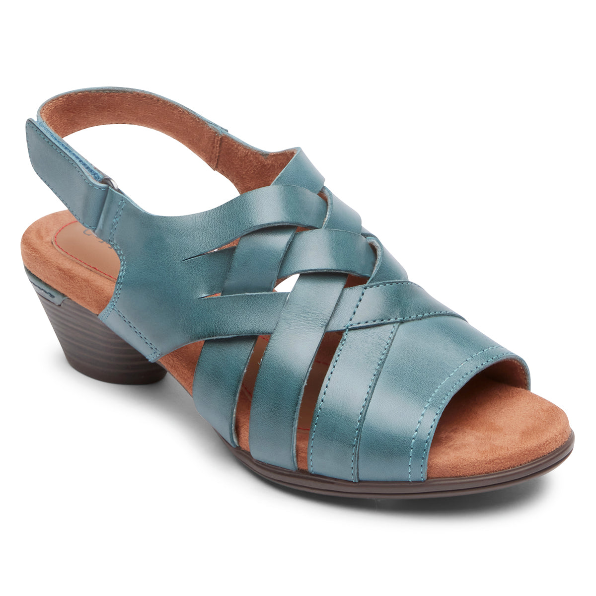 Cobb Hill Laurel Woven Sandal – Women's Blue Leather (Wide)