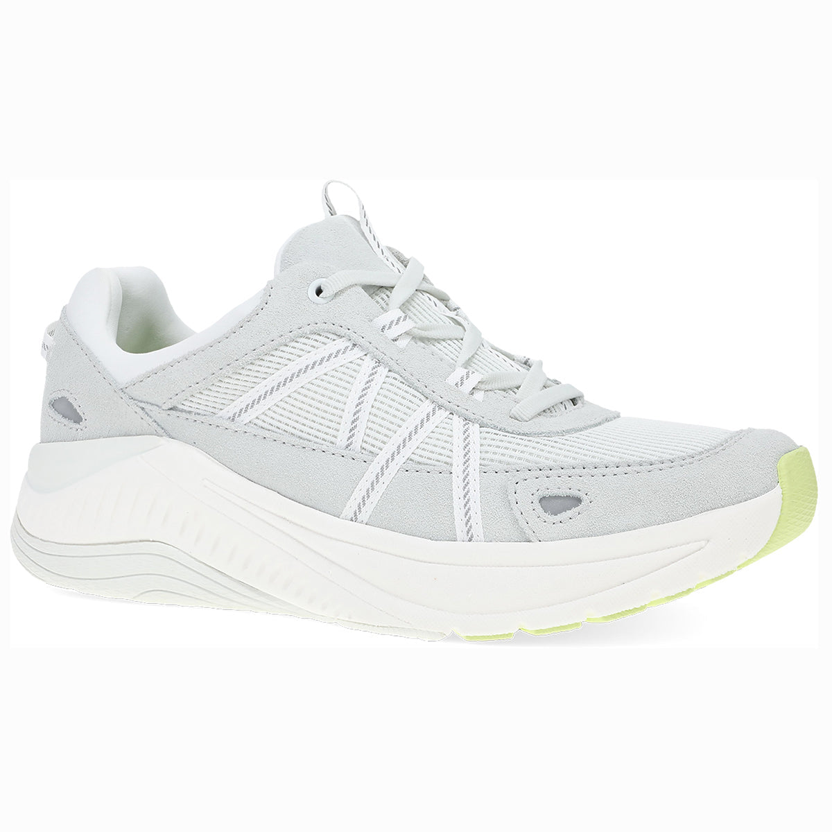 Dansko Poppy Women's Walking Sneaker in Grey, arch tech, soft suede, and breathable mesh, Style #4209240946