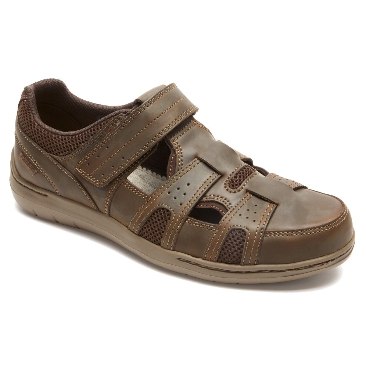 Dunham FitSmart Fisherman Men's Leather Sandal - Brown