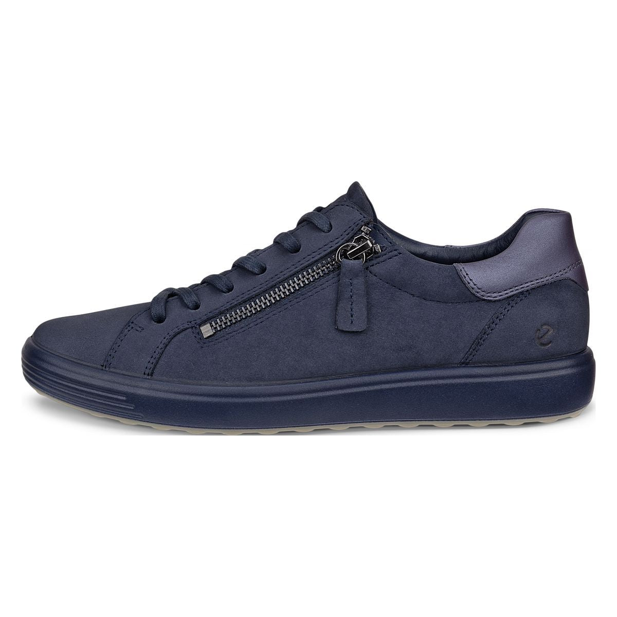 Ecco Soft 7 Women's Side-Zip Sneaker in Marine