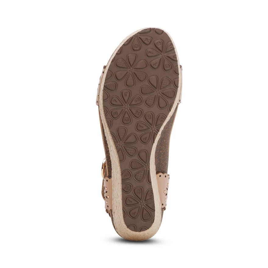 Aetrex Sydney Women's Quarter Strap Espadrille Wedge – Sand