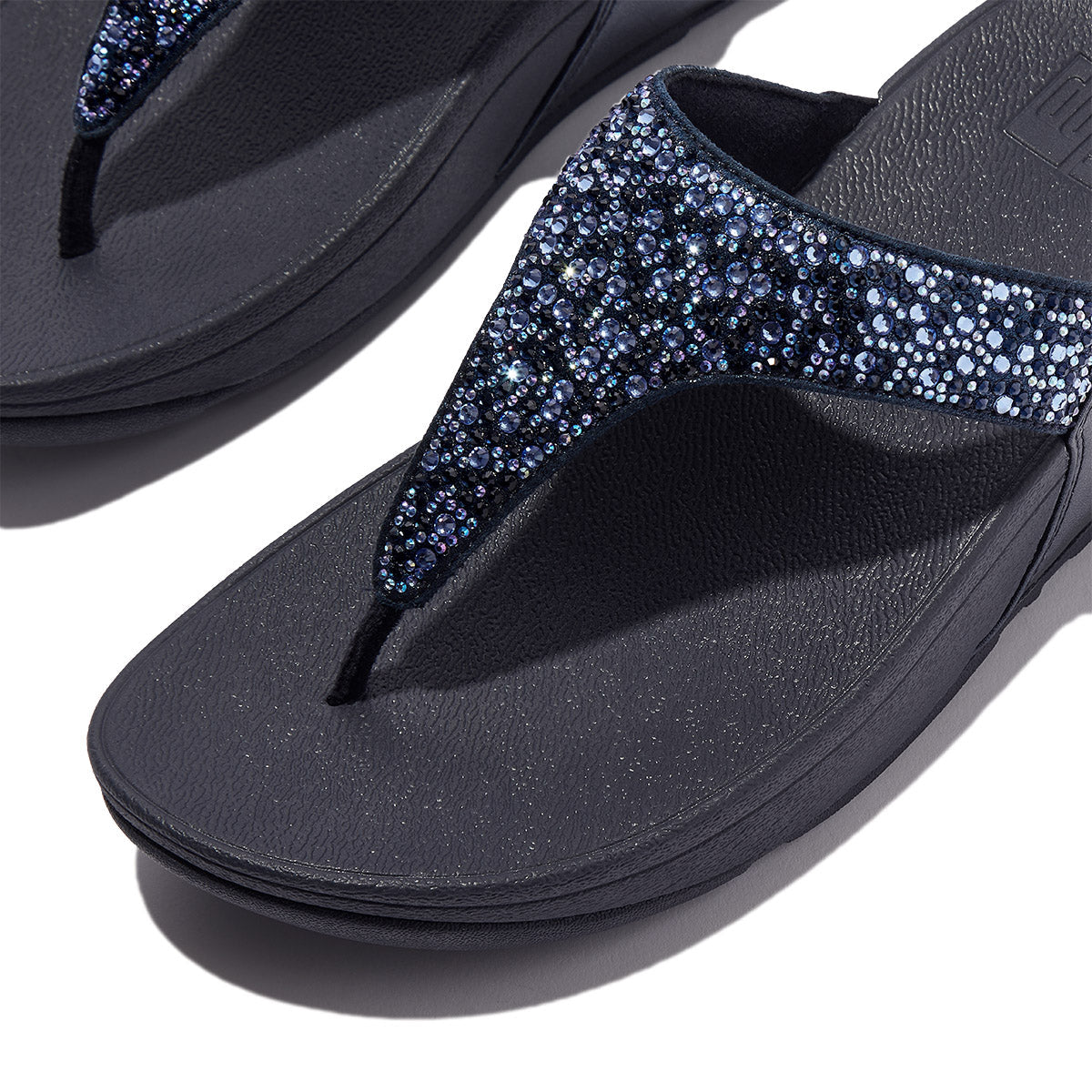 FitFlop Lulu Women's Glitter Toe-Post Sandals – Navy