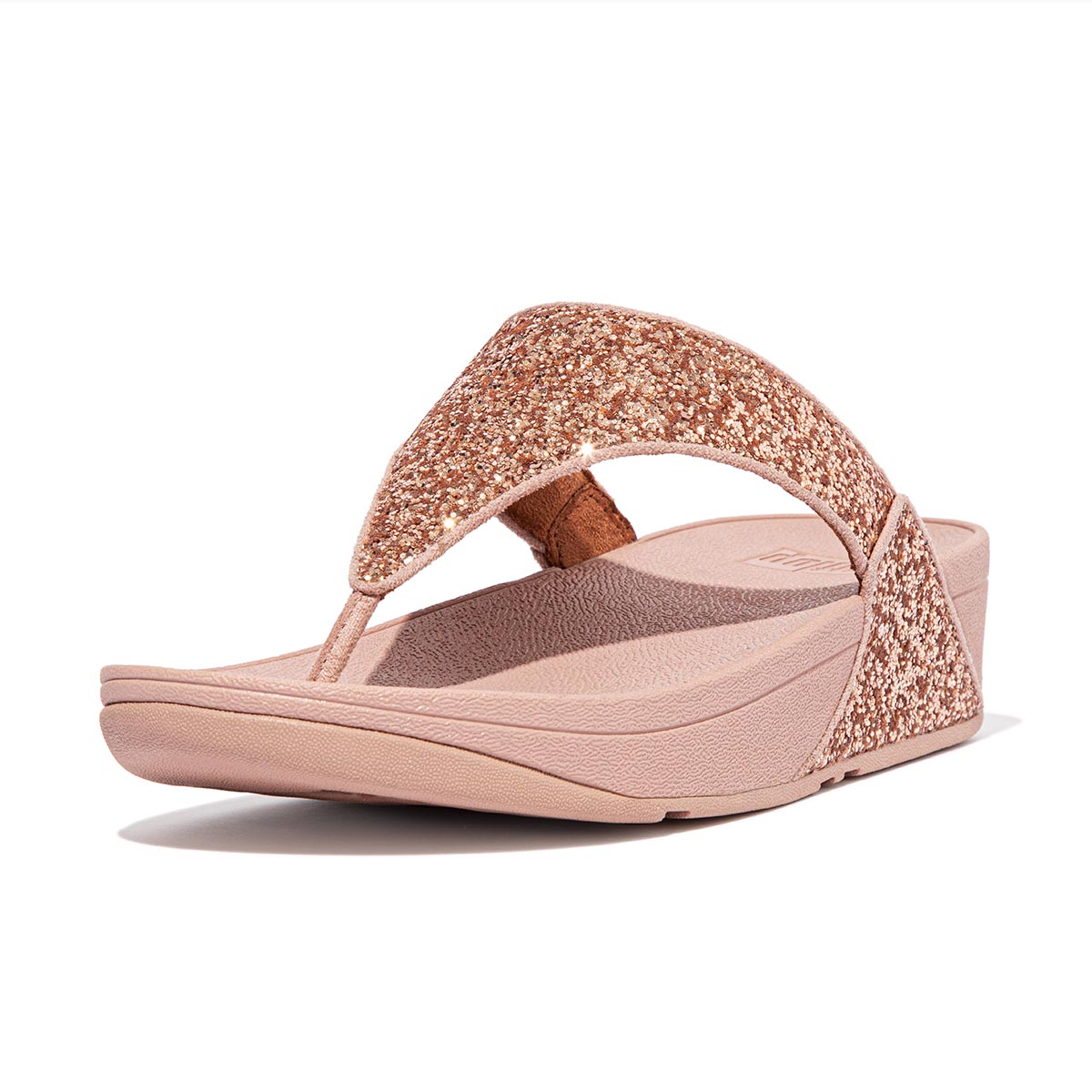 FitFlop Lulu Women's Glitter Toe-Post Sandals – Rose Gold