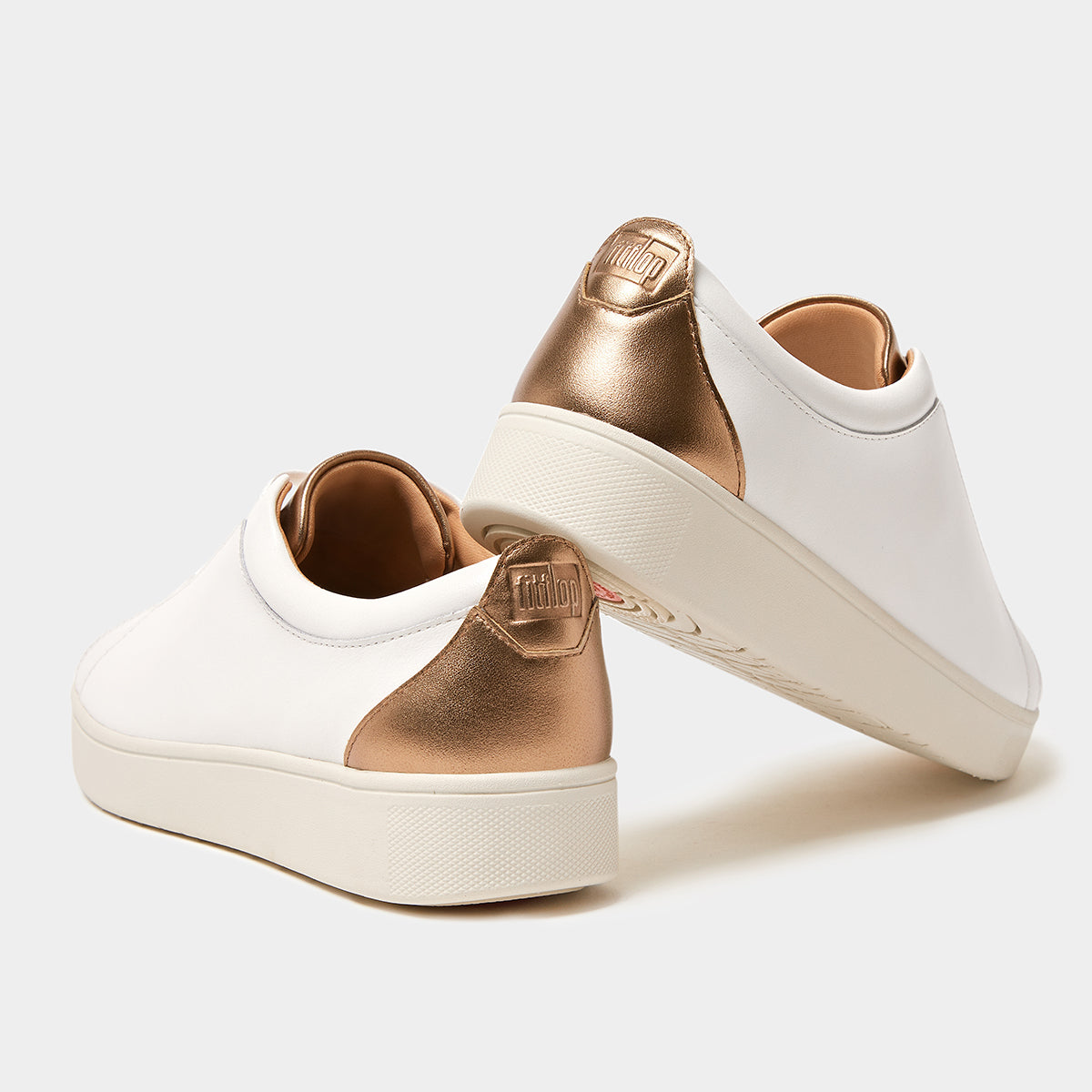 FitFlop Rally Women's Lace Up Sneaker – White with Metallic Accents