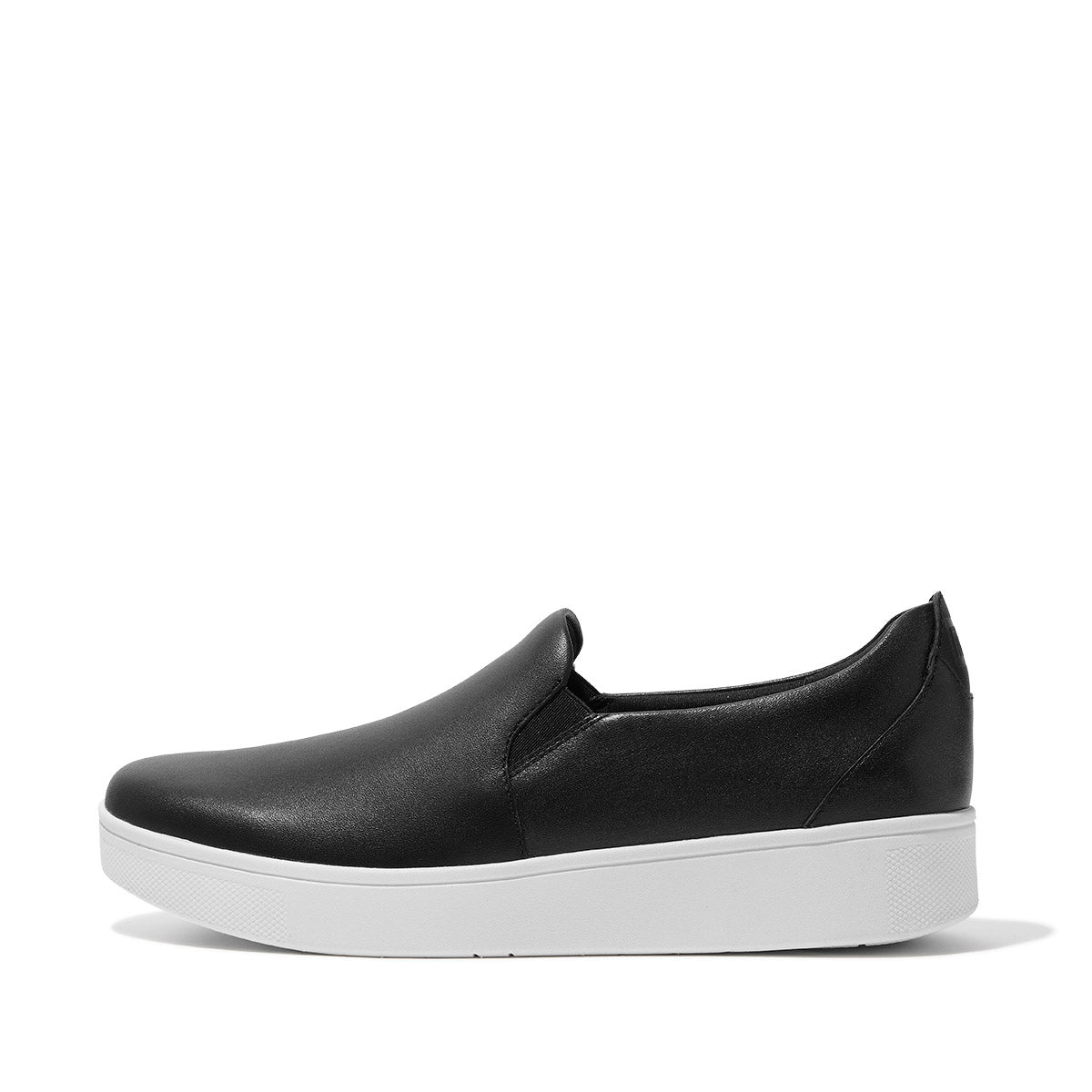 FitFlop Rally Women's Leather Slip-On Skate Sneaker – Black