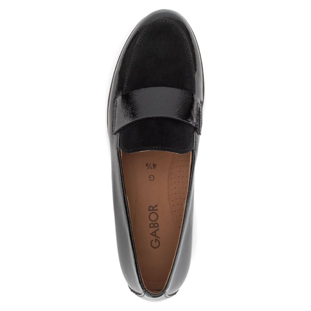 Gabor 4005.01 Payton Women's Leather Suede Loafers – Black Patent