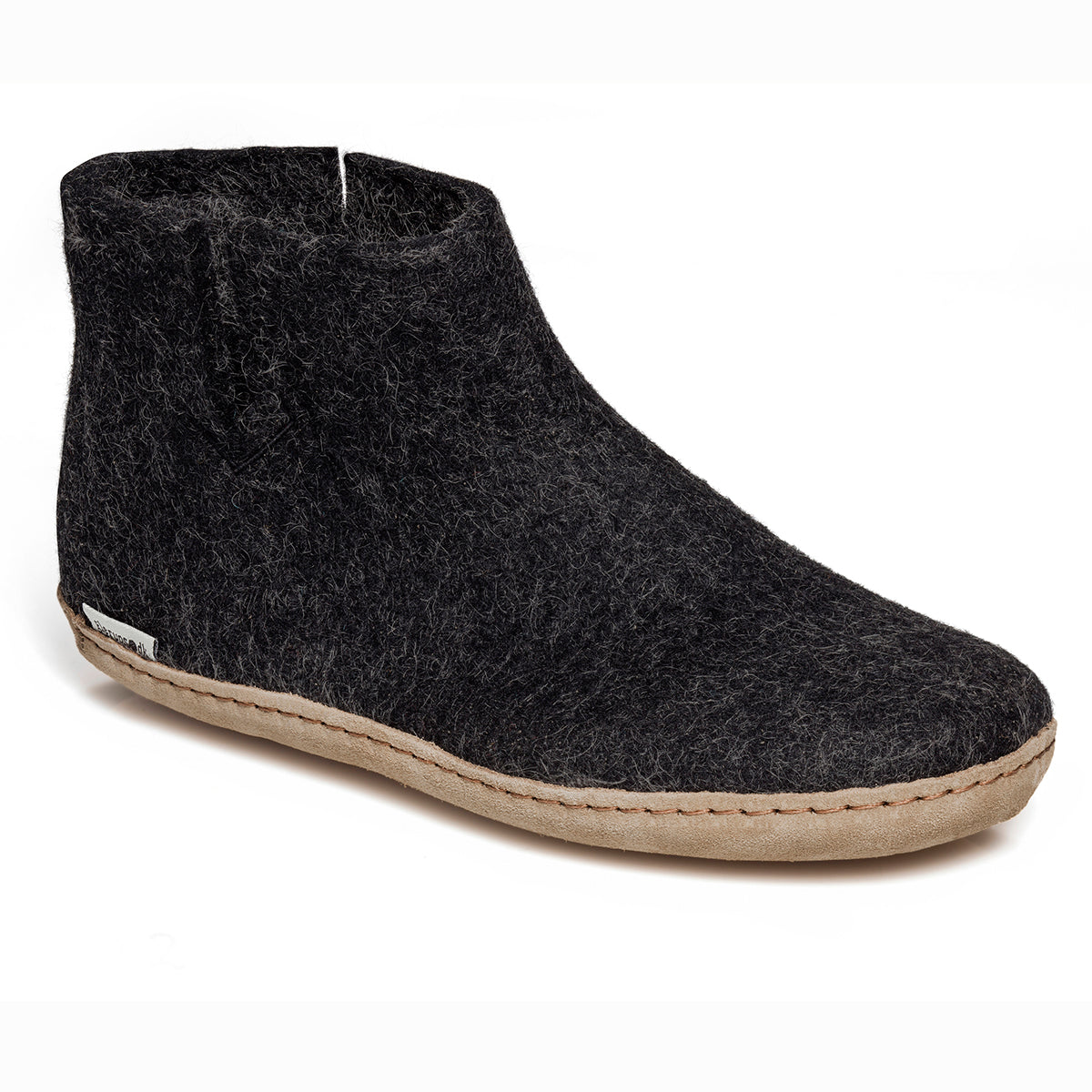 Glerups Slipper Boot Leather Sole in Black