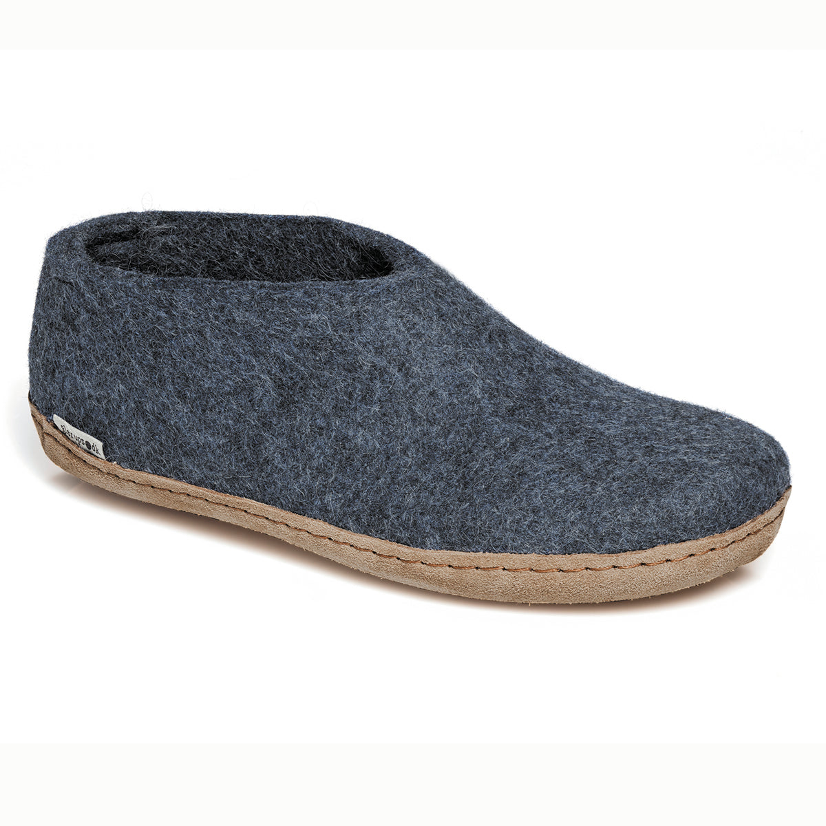 Glerups Slipper Shoe Leather Sole in Denim