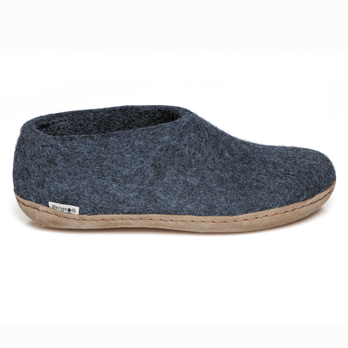 Glerups Slipper Shoe Leather Sole in Denim