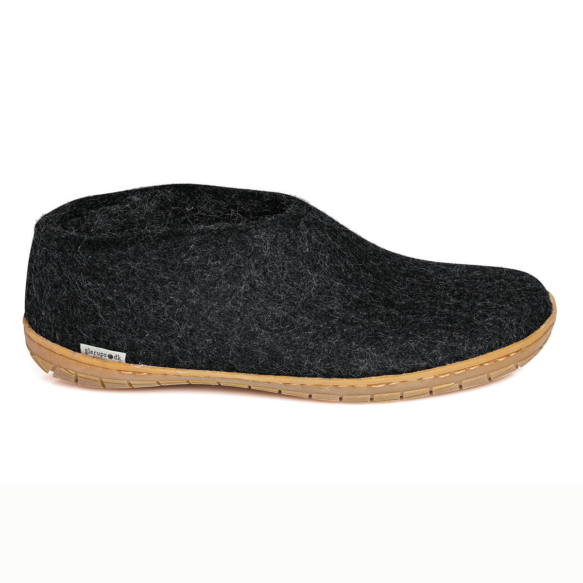 Glerups Wool Slip-On Shoe with Rubber Sole – Black
